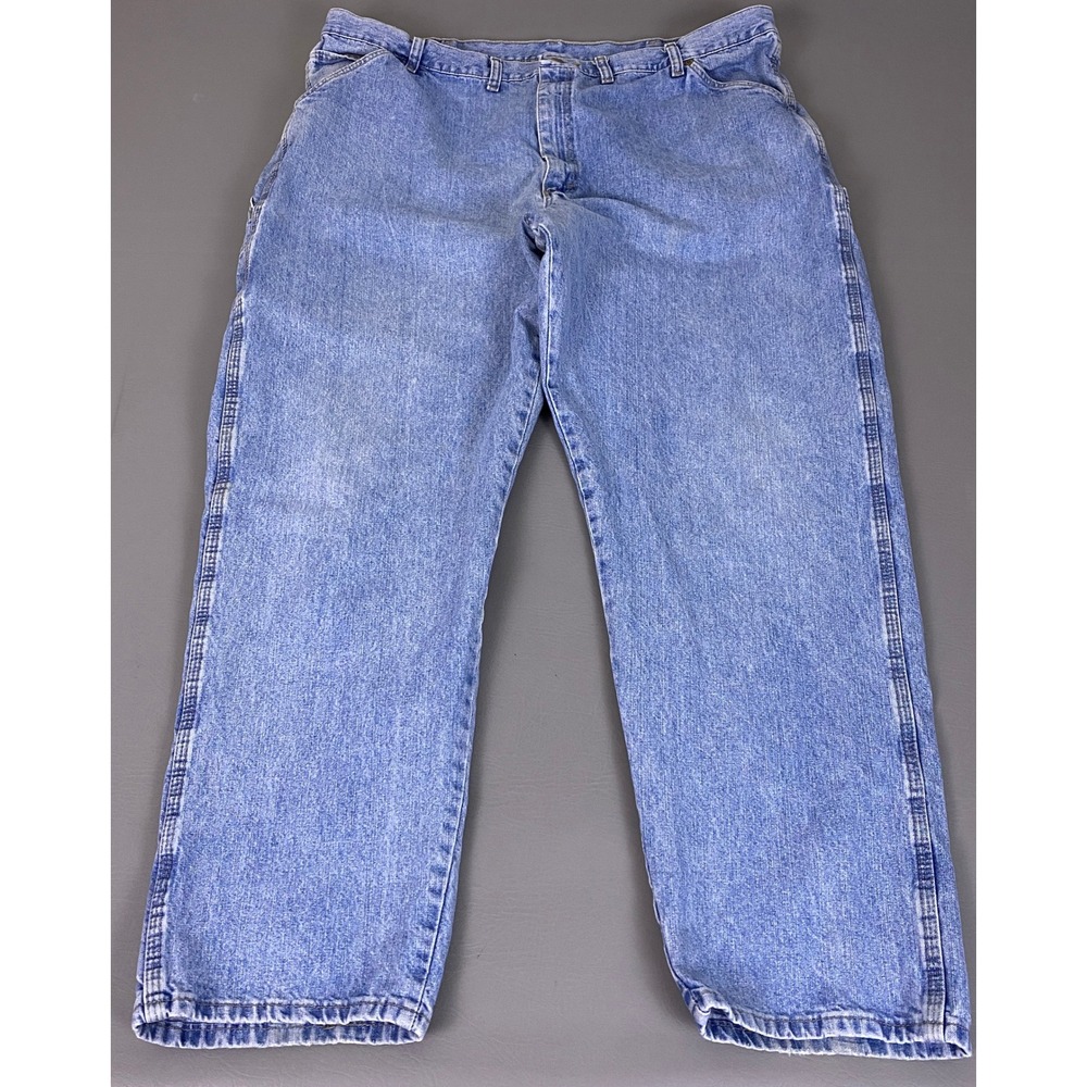 Wrangler Rugged Wear Carpenter Jeans Men's 44x32 (Fit 42x32) Light Blue 32001VI
